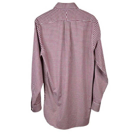 Land's End Supima Plaid Shirt fit & tall in Red and White Men's - Picture 2 of 8